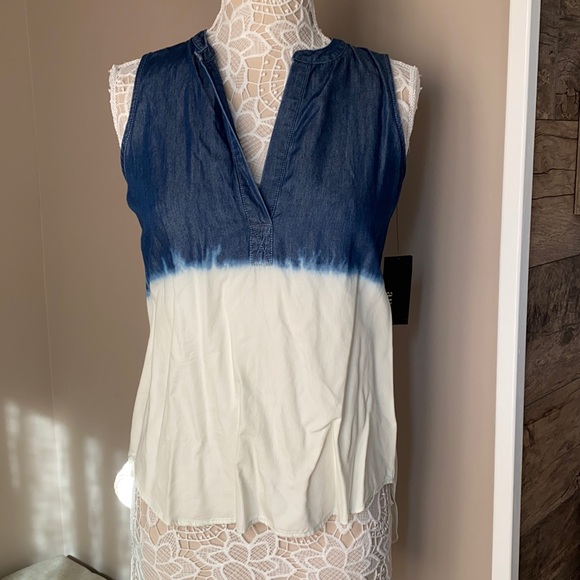 ANA blouse ombré denim to white size extra small - Picture 1 of 5